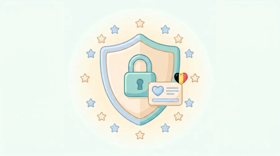 Illustration d'un bouclier européen protégeant des données personnelles.